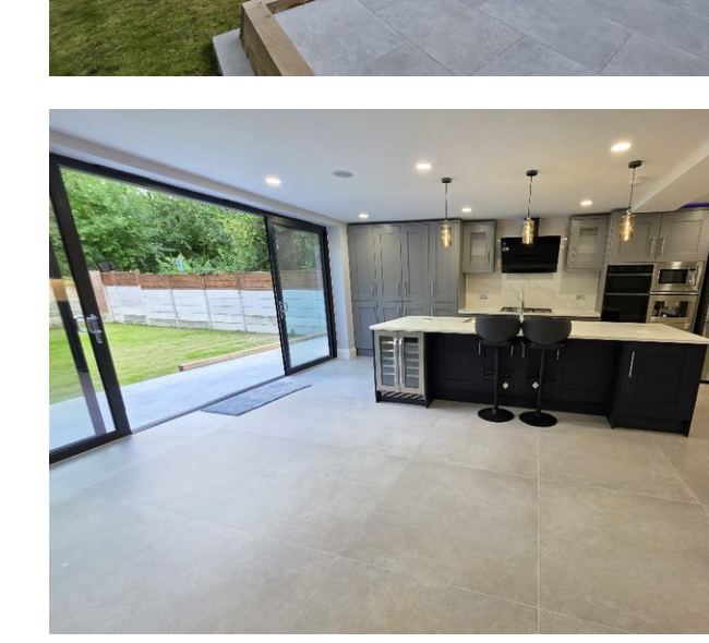 Open-plan kitchen and garden view at 87 Beech Avenue